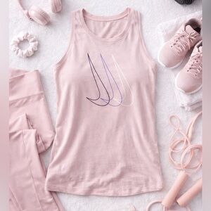 Nike Light Pink Tank Top with Graphic XS swoosh logo